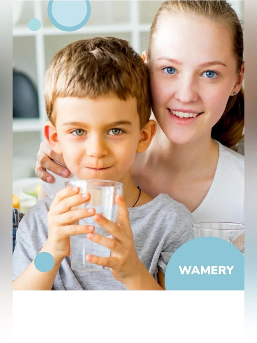 Wamery Refrigerator Alkaline Water Filter - White with Navy Label